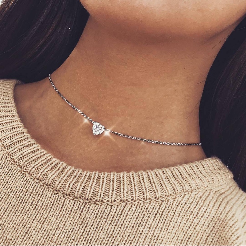 silver heart necklace